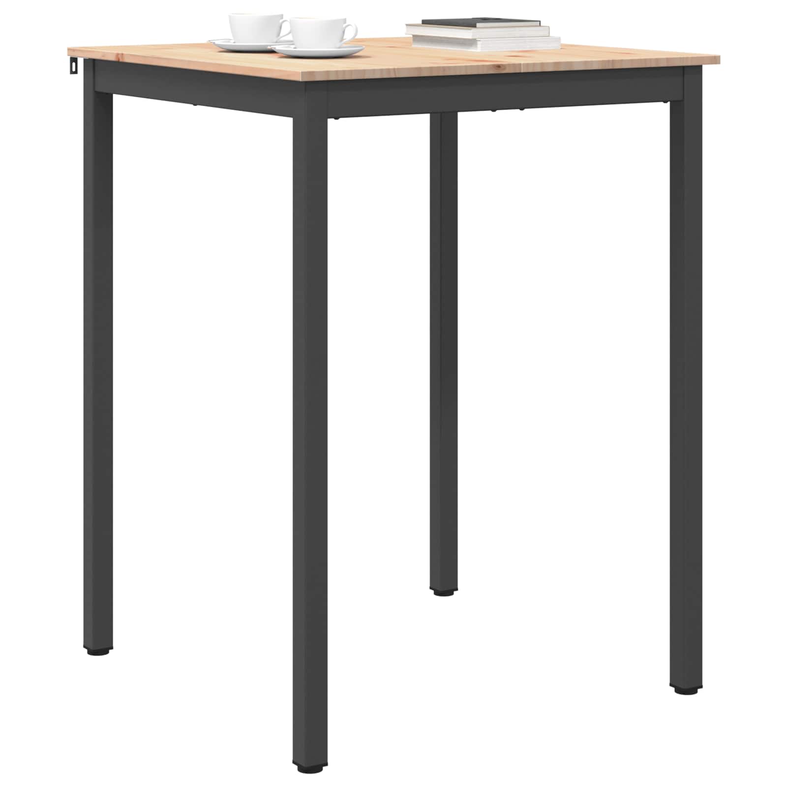 vidaXL Bar Table 80 x 80 x 105 cm Solid Pine Wood Natural Square 3