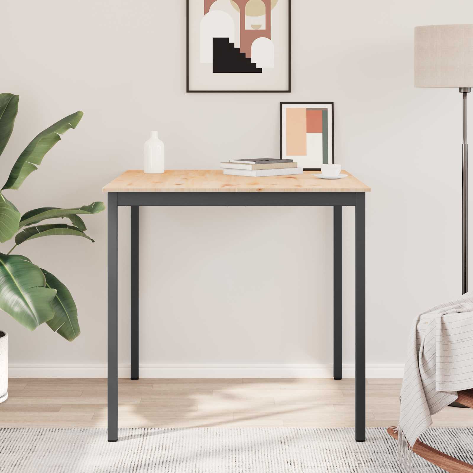 vidaXL Bar Table 110 x 110 x 105 cm Solid Pine Wood Natural Square 4