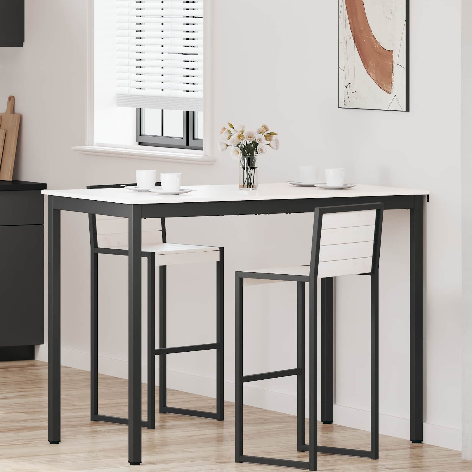 vidaXL Bar Table White 140 x 80 x 105 cm Solid Pine Wood 1