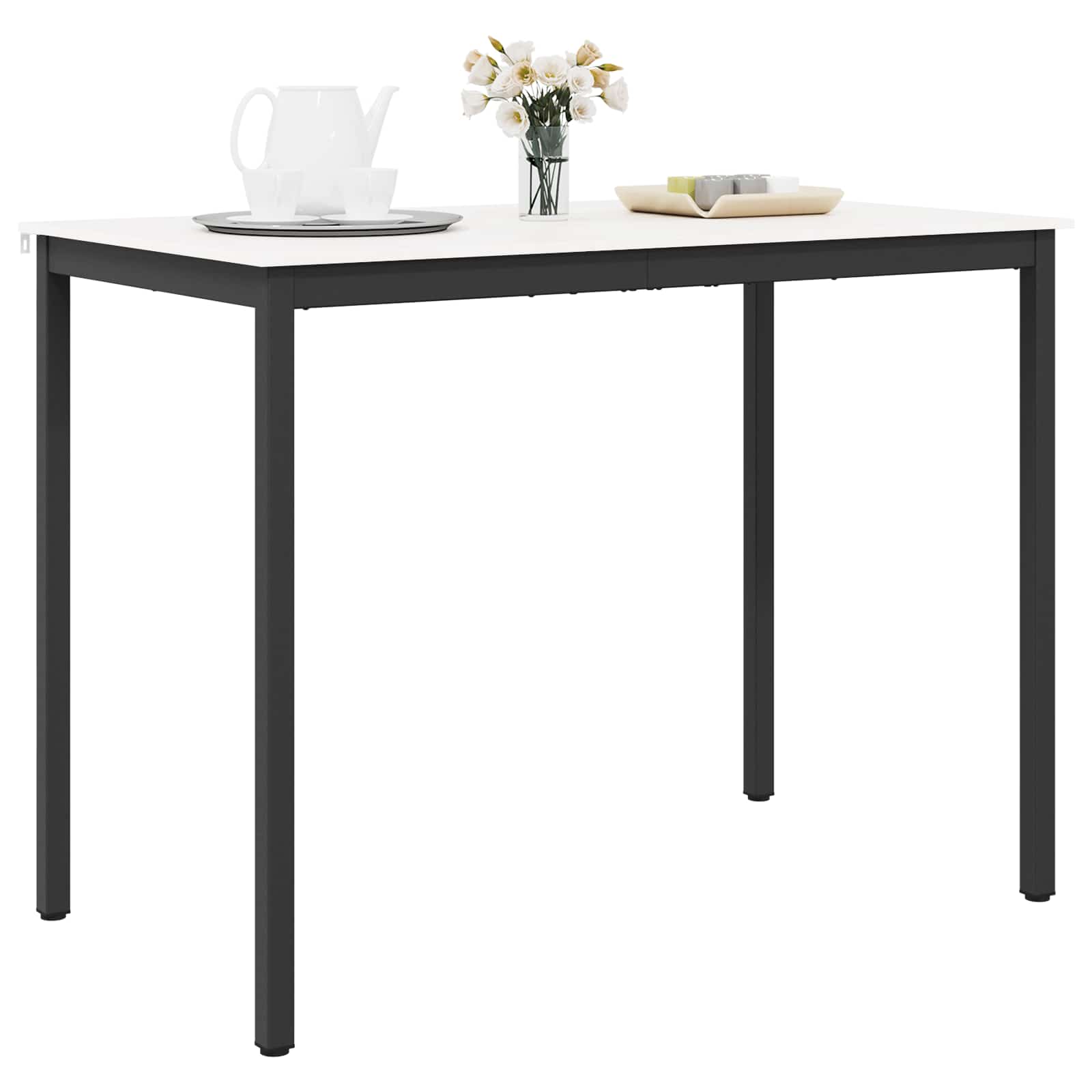 vidaXL Bar Table White 140 x 80 x 105 cm Solid Pine Wood 3