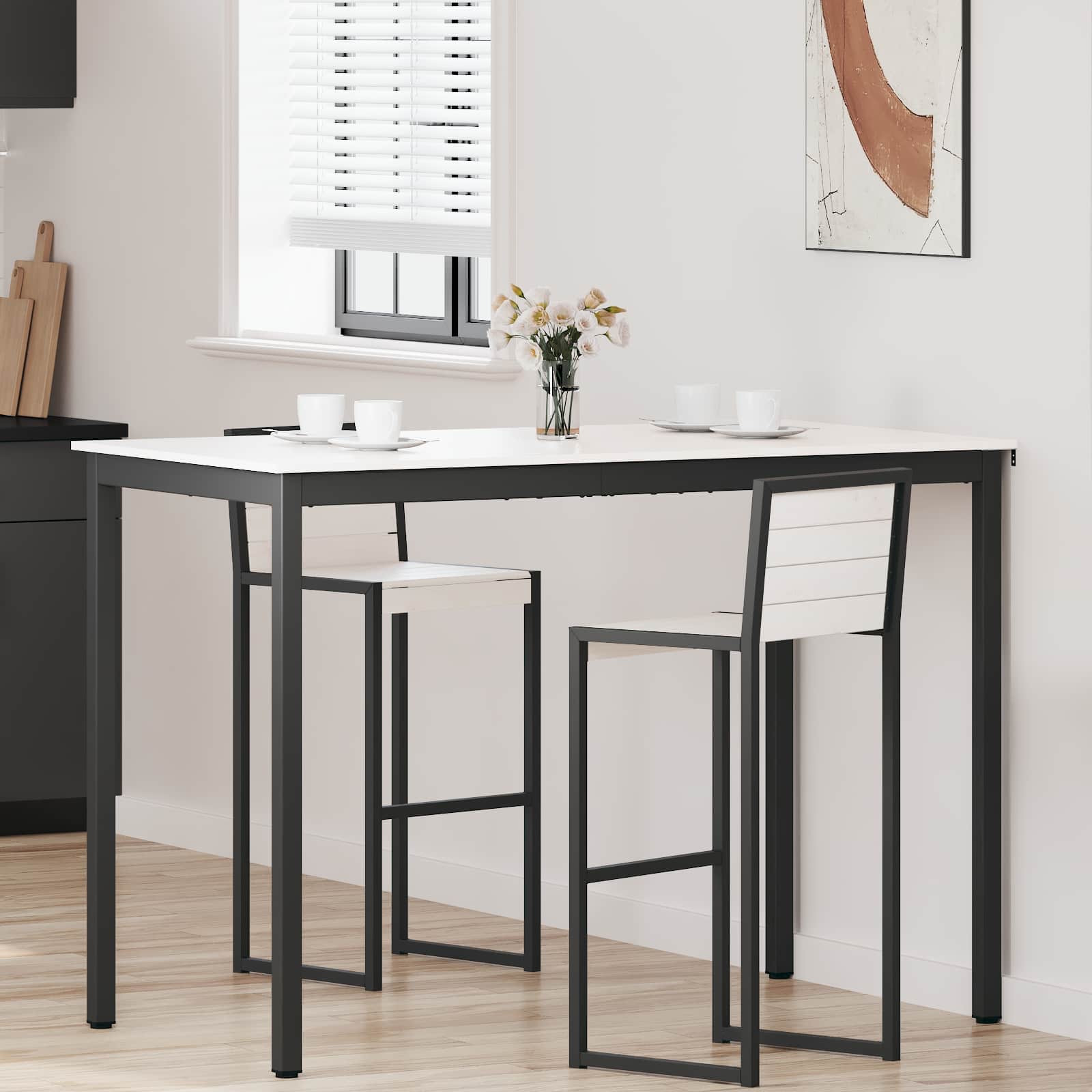 vidaXL Bar Table White 150 x 80 x 105 cm Solid Pine Wood 1
