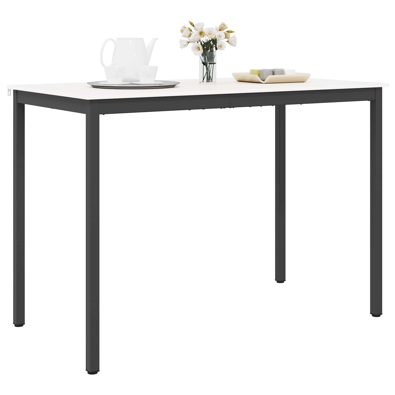 vidaXL Bar Table White 150 x 80 x 105 cm Solid Pine Wood 3