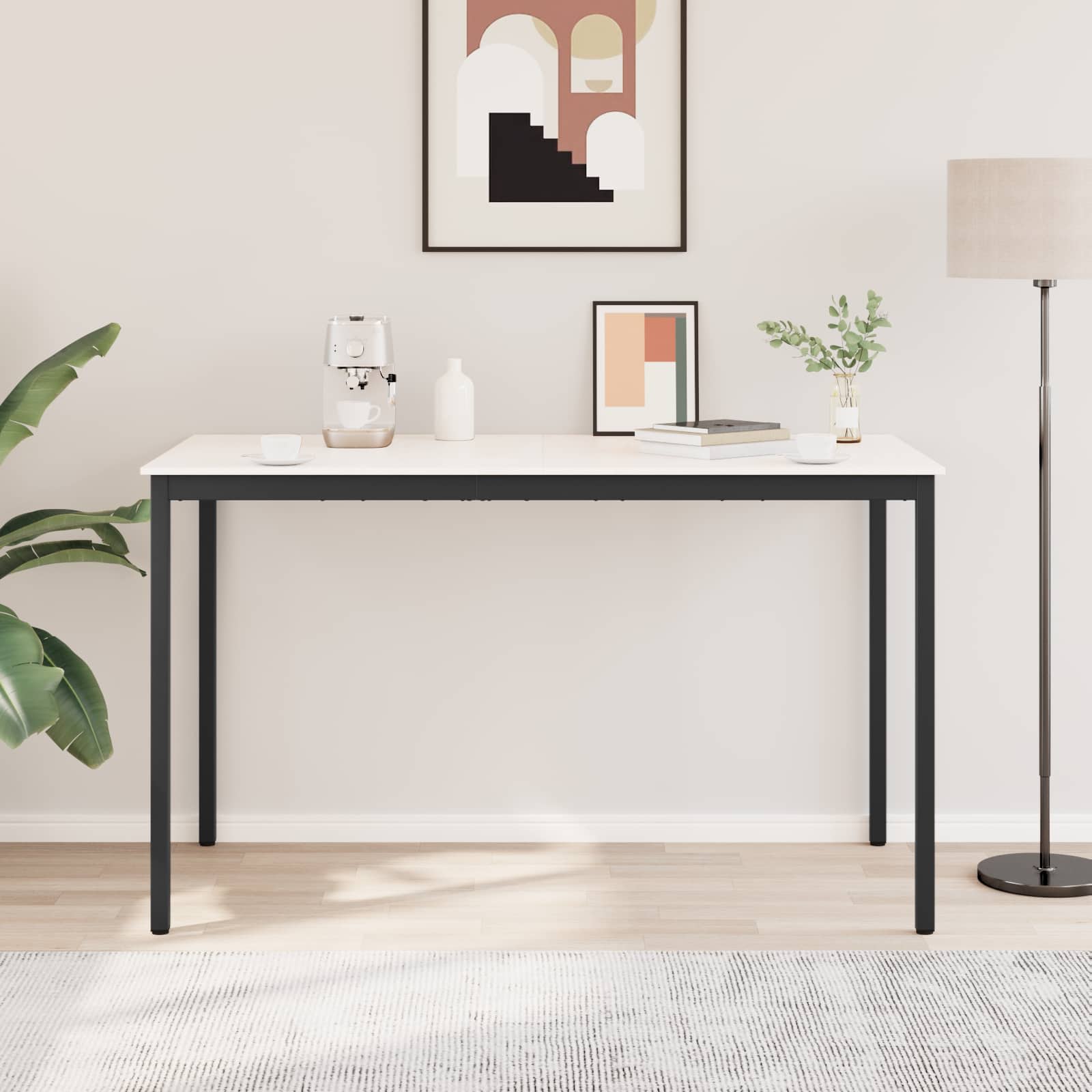 vidaXL Bar Table White 180 x 90 x 105 cm Solid Pine Wood 4