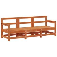 Garden Solid Pine Wood Wax Brown 62 x 62 x 70.5 cm Wax Brown Pinewood 3-seater sofa