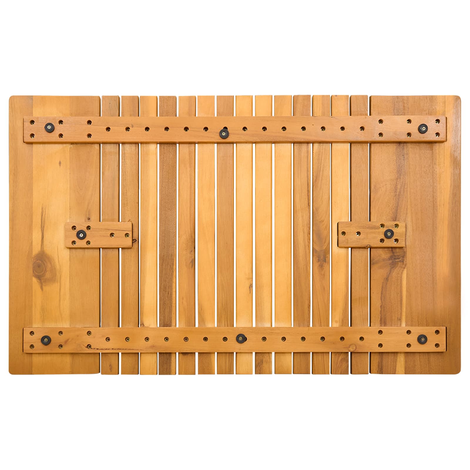 vidaXL Bath Mat Natural 81 x 50 cm Solid Acacia Wood 6