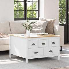 Coffee Table HILL 79.5 x 79.5 x 49 cm White and honey brown
