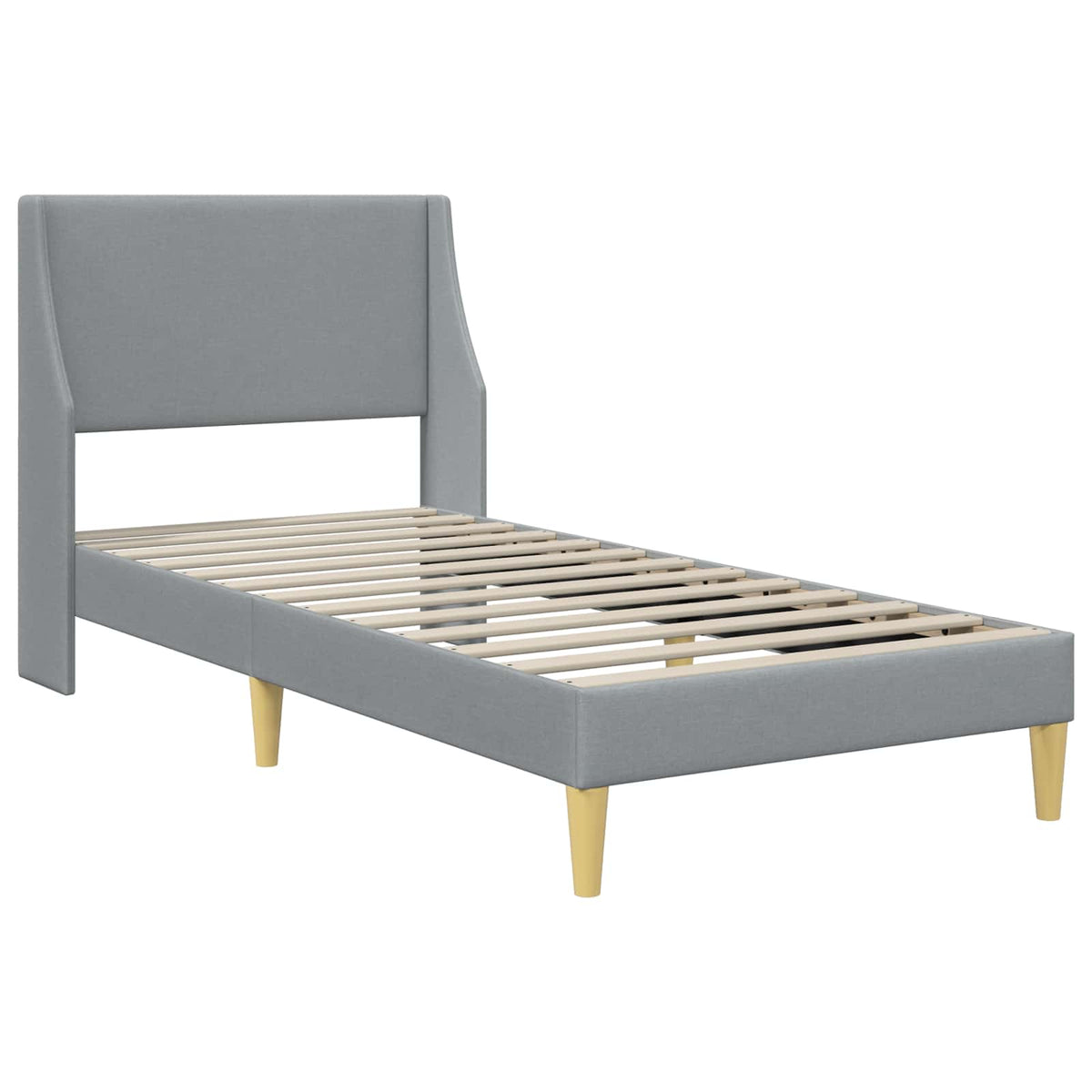 vidaXL Bed Frame with Mattress Light Grey 90 x 190 cm Fabric 4
