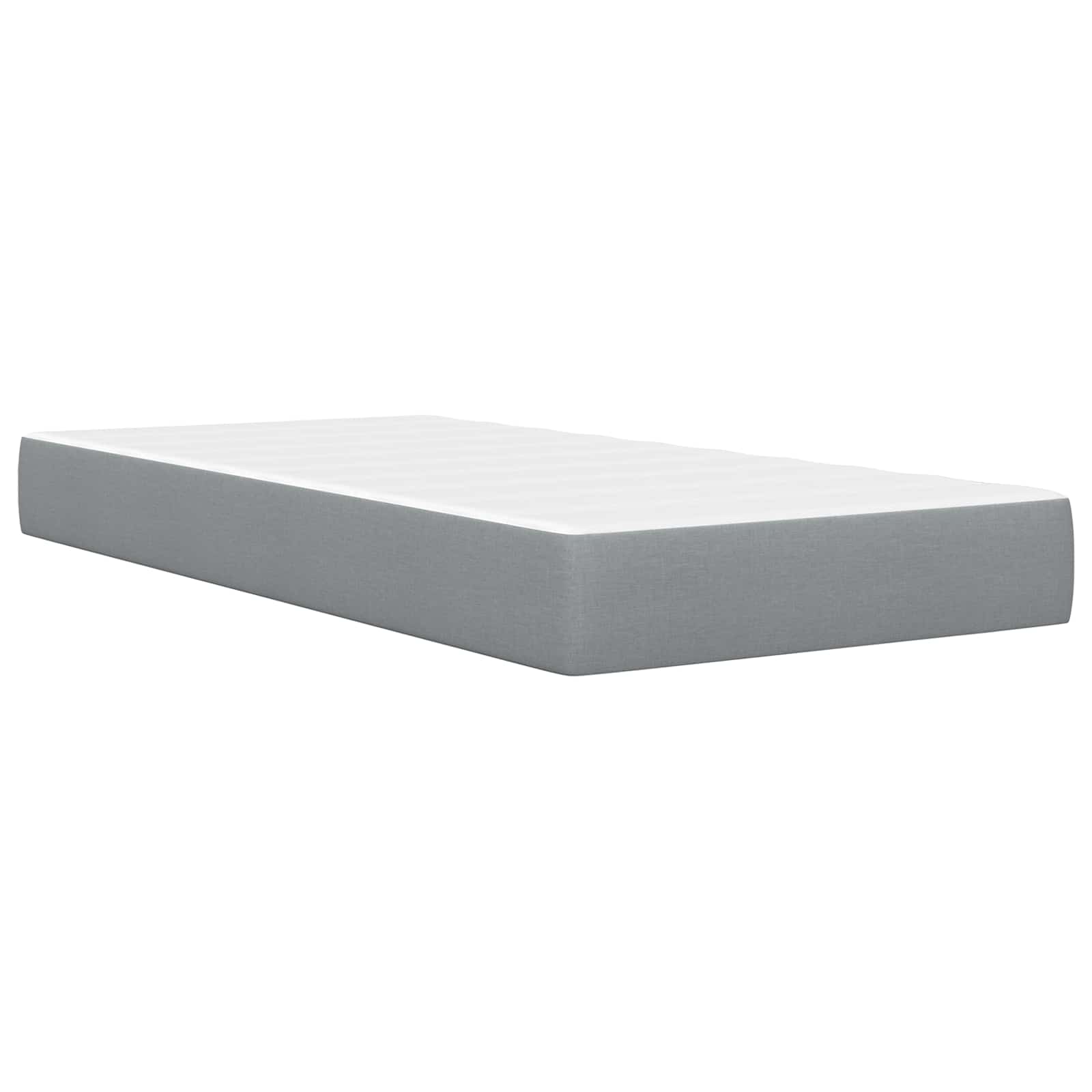 vidaXL Bed Frame with Mattress Light Grey 90 x 190 cm Fabric 5