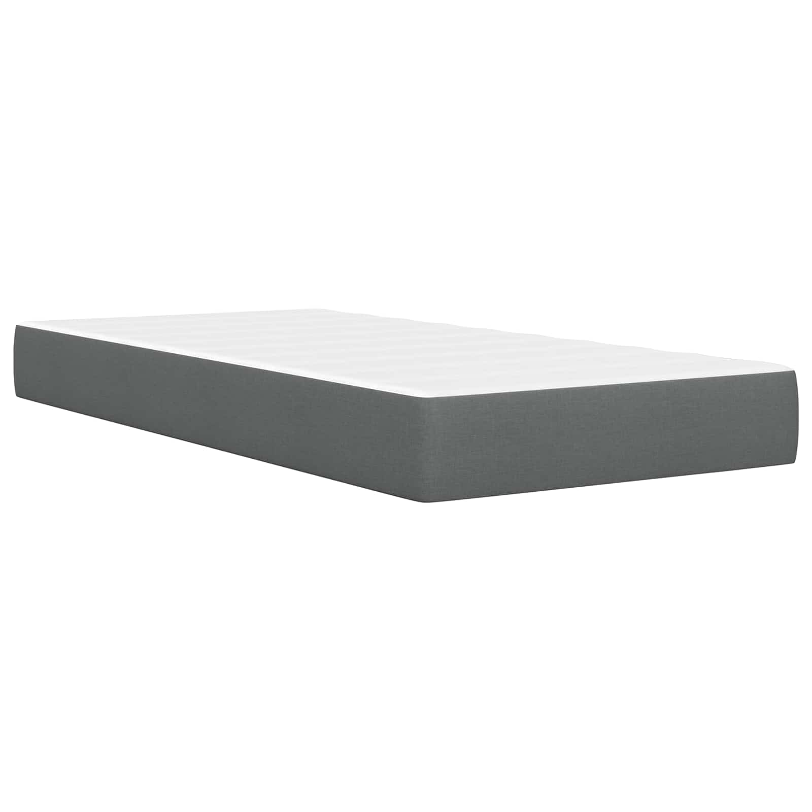 vidaXL Bed Frame with Mattress Dark Grey 90 x 190 cm Fabric 5