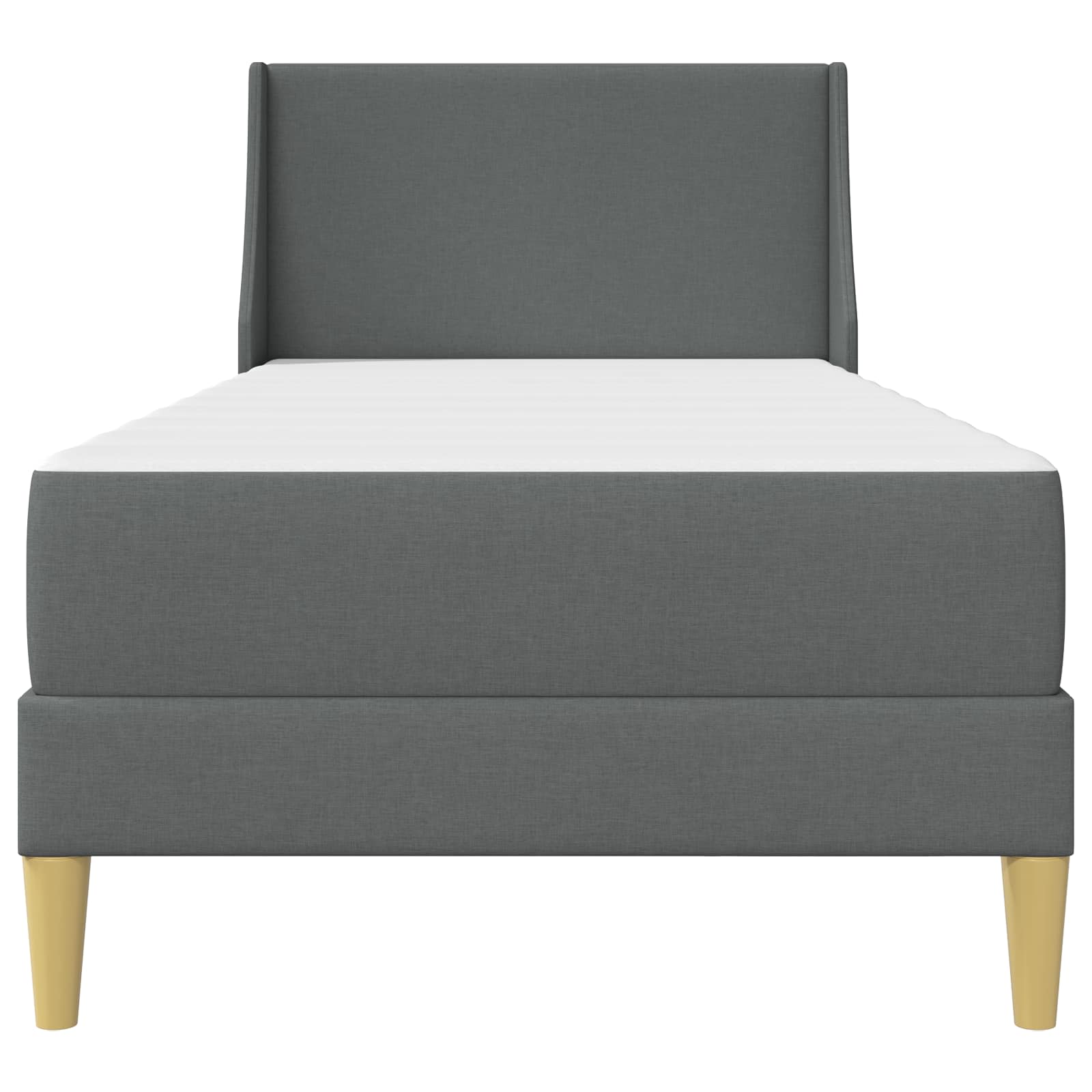 vidaXL Bed Frame with Mattress Dark Grey 90 x 190 cm Fabric 6