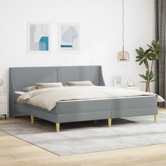 vidaXL Bed Frame with Mattress Light Grey 180 x 200 cm Fabric 1