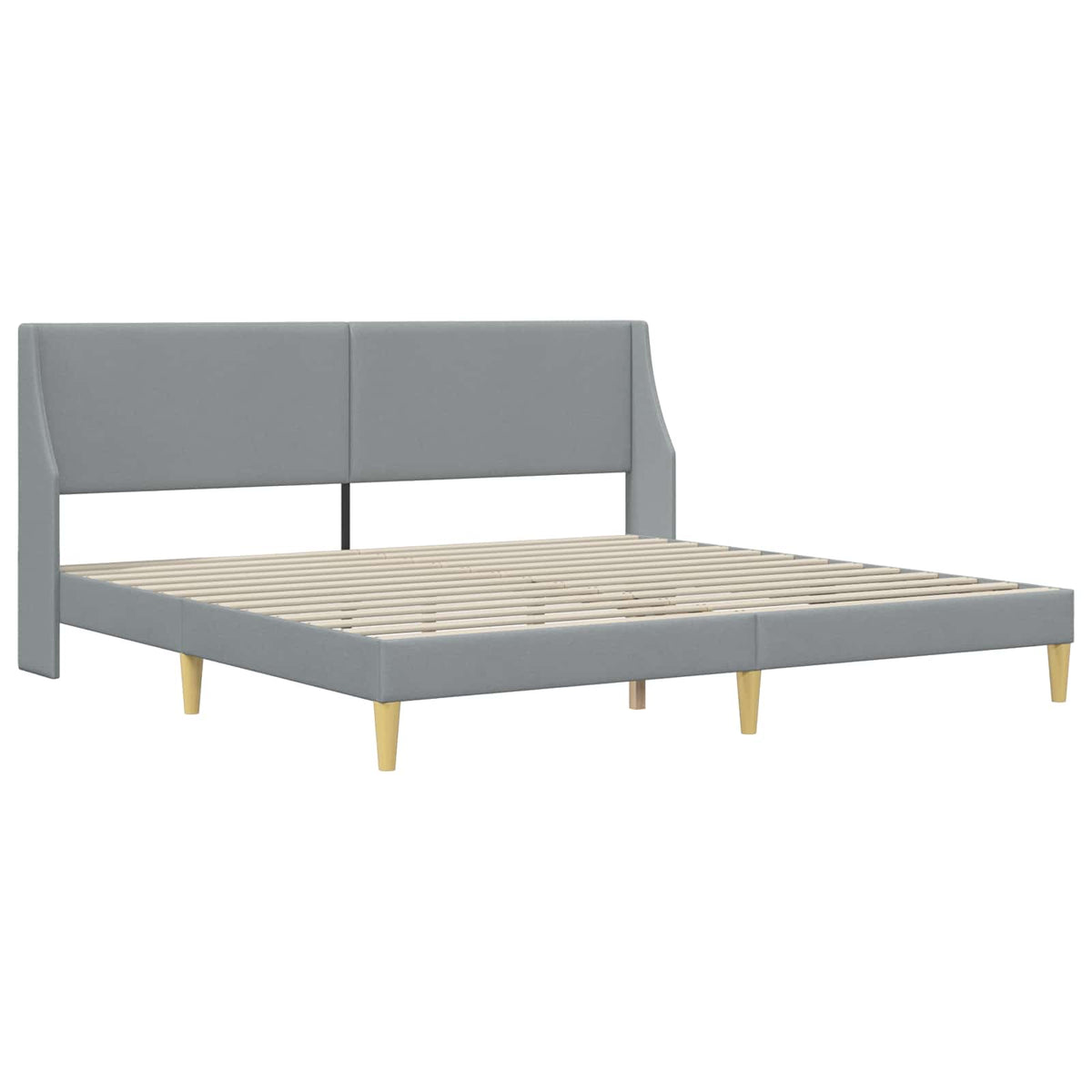 vidaXL Bed Frame with Mattress Light Grey 180 x 200 cm Fabric 4
