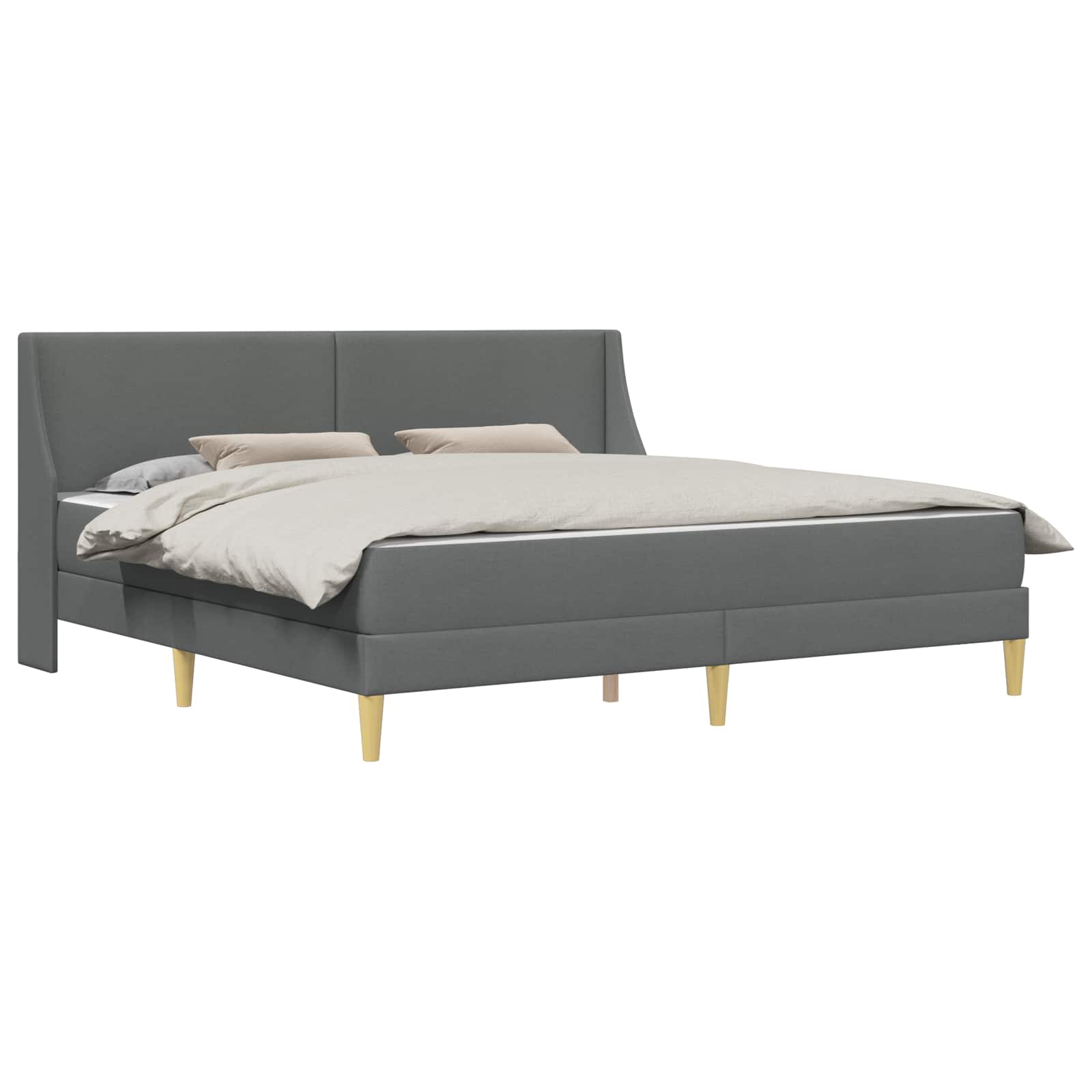 vidaXL Bed Frame with Mattress Dark Grey 180 x 200 cm Fabric 2