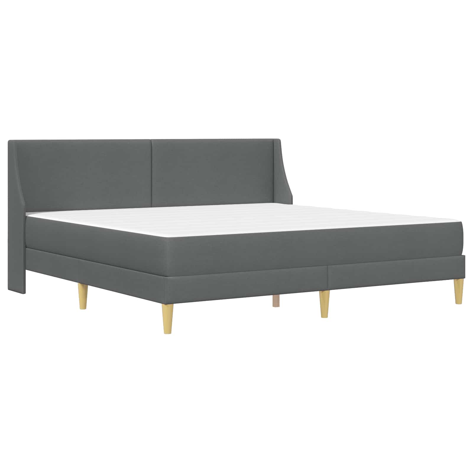 vidaXL Bed Frame with Mattress Dark Grey 180 x 200 cm Fabric 3