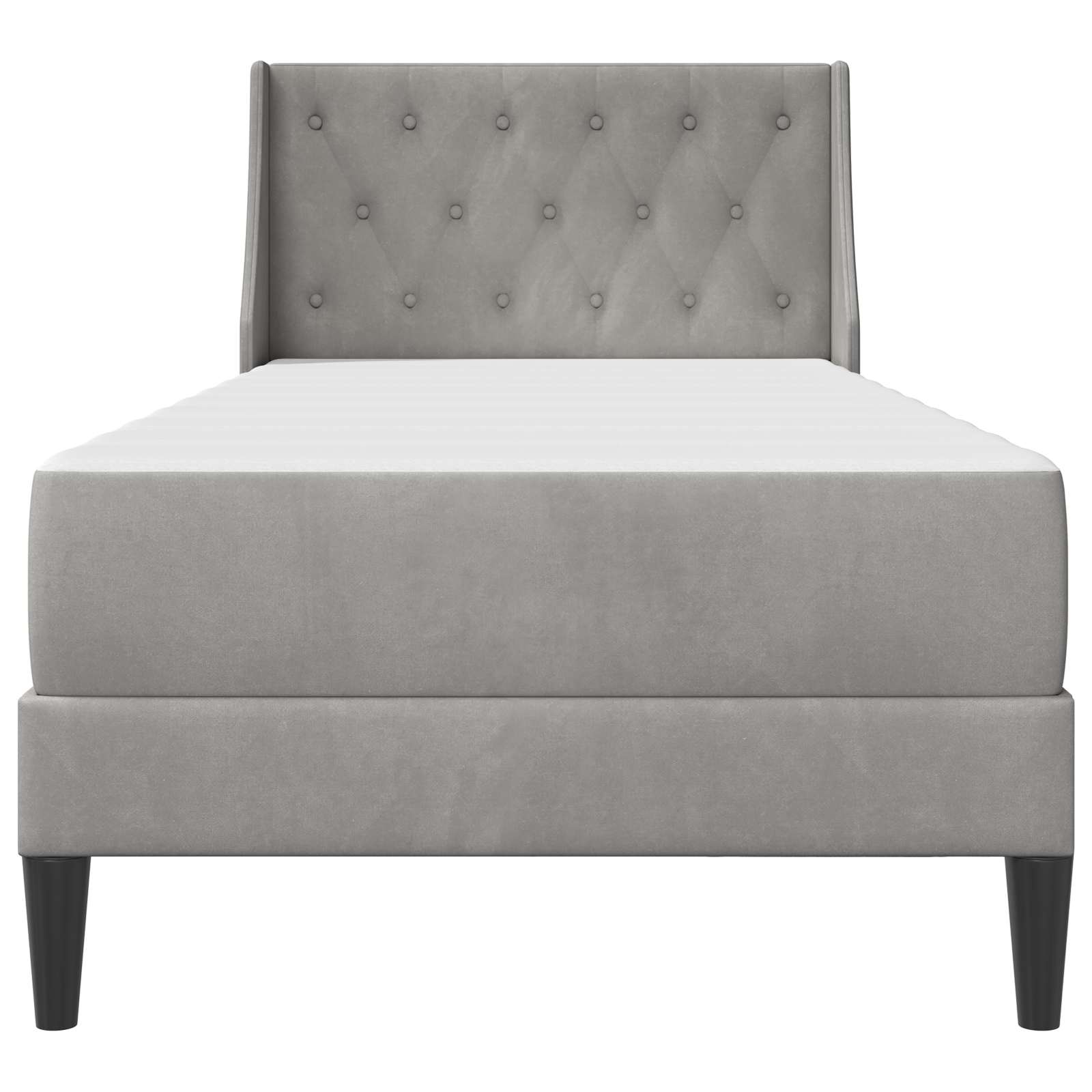 vidaXL Bed Frame with Mattress Light Grey 90 x 190 cm Velvet 6