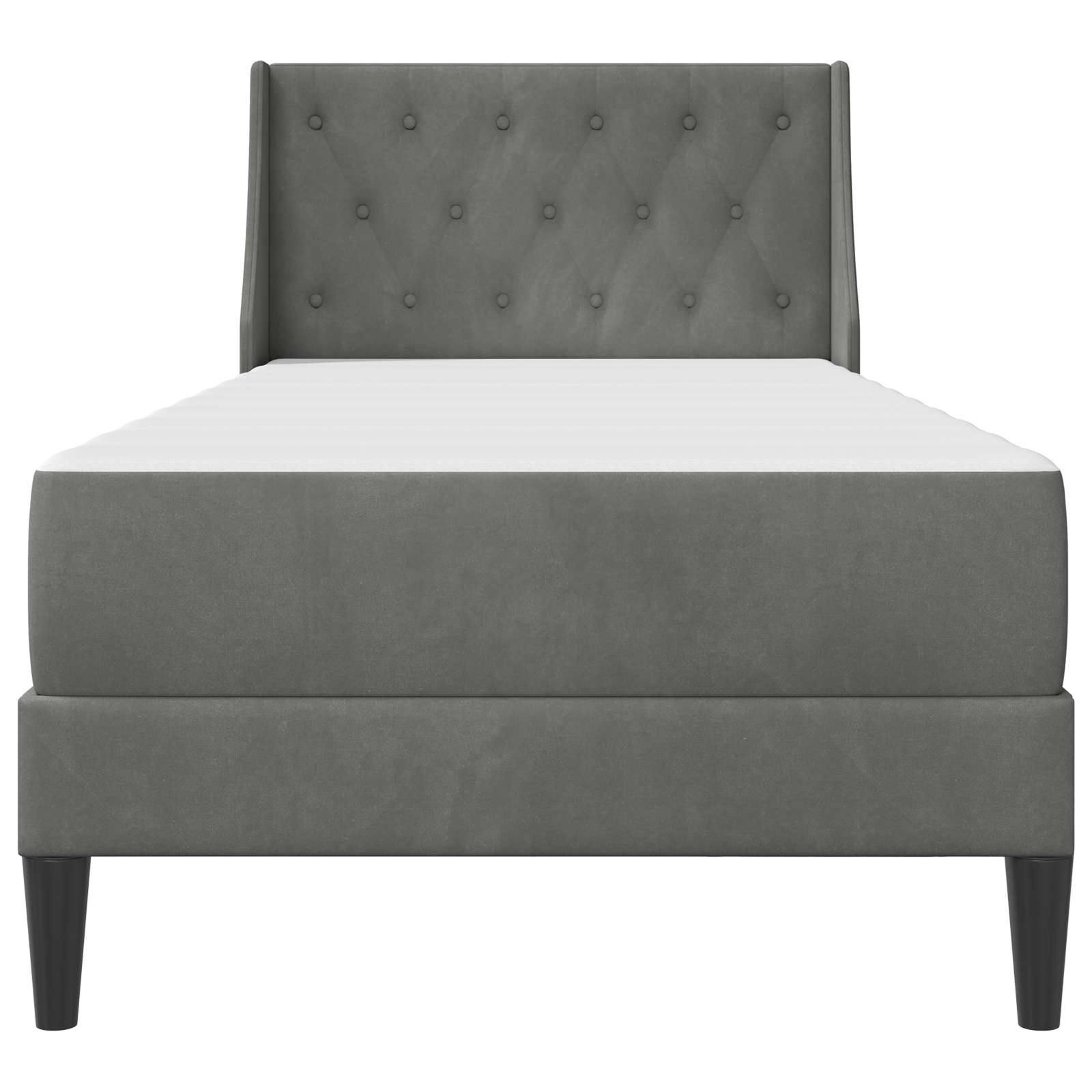 vidaXL Bed Frame with Mattress Dark Grey 90 x 190 cm Velvet 6