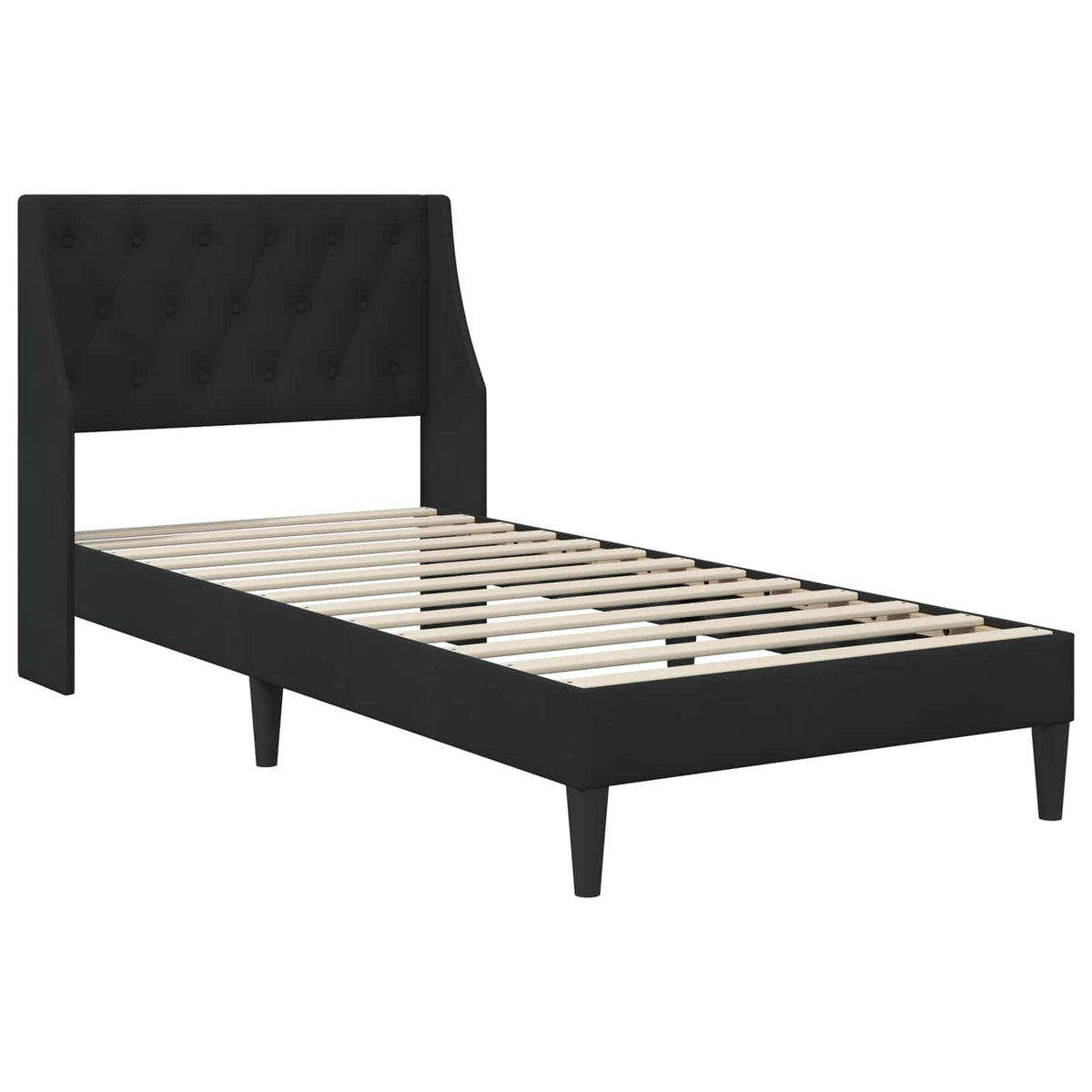 vidaXL Bed Frame with Mattress with Headboard Black 90 x 190 cm Velvet 4