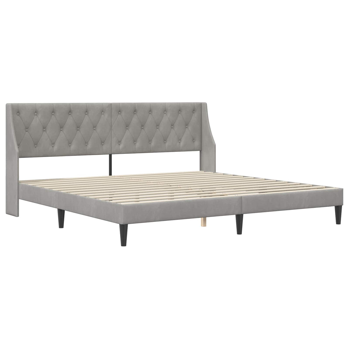 vidaXL Bed Frame with Mattress Light Grey 180 x 200 cm Velvet 4