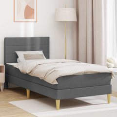 Bed Frame with Mattress 90 x 190 cm Fabric Dark grey 3FT Single