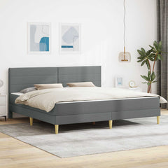 Bed Frame with Mattress 90 x 190 cm Fabric Dark grey 6FT Super King Size