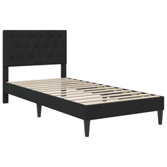 Bed Frame with Mattress 90 x 190 cm Velvet Black 3FT Single
