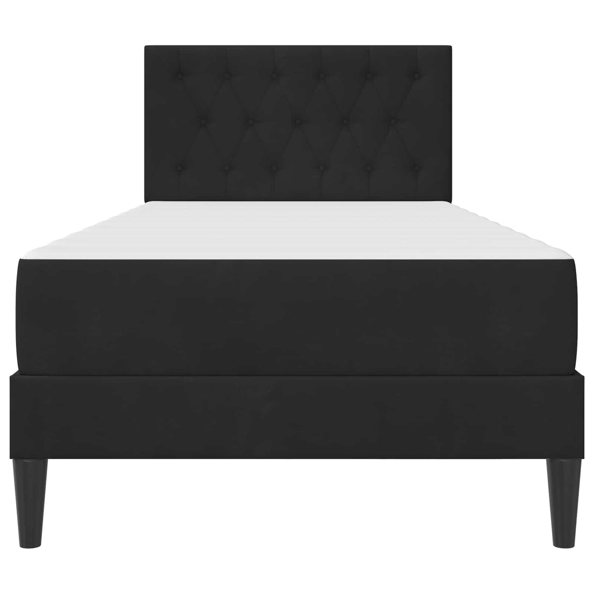 Bed Frame with Mattress 90 x 190 cm Velvet Black 3FT Single