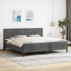 Bed Frame with Mattress 90 x 190 cm Velvet Dark grey 6FT Super King Size