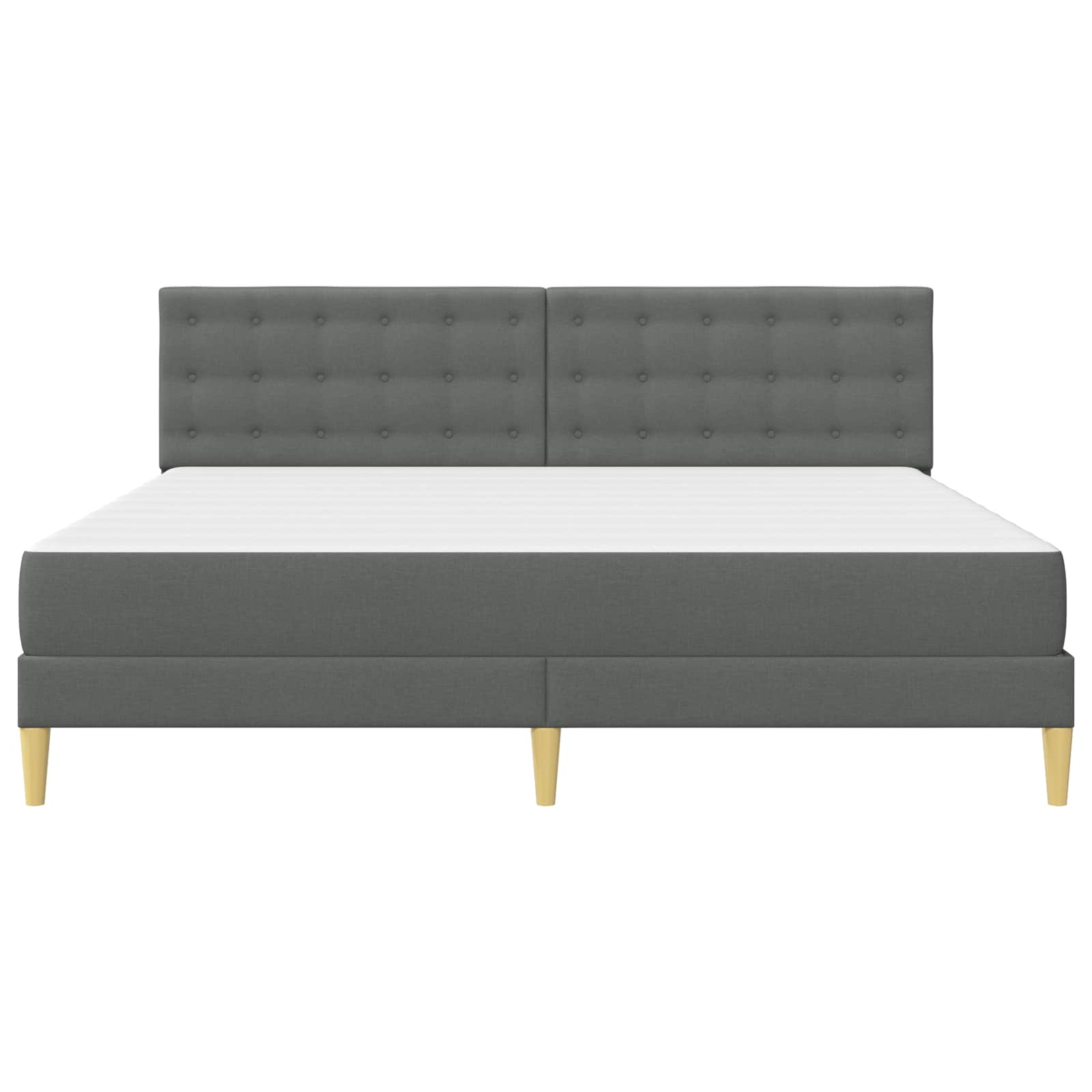 vidaXL Bed Frame with Mattress Dark Grey Fabric 6