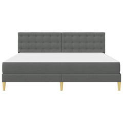 vidaXL Bed Frame with Mattress Dark Grey Fabric 6