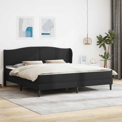 Bed Frame with Mattress 90 x 190 cm Faux Leather Black 6FT Super King Size