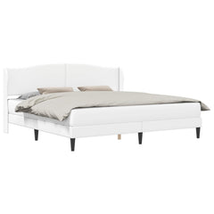 Bed Frame with Mattress 90 x 190 cm Faux Leather White 6FT Super King Size