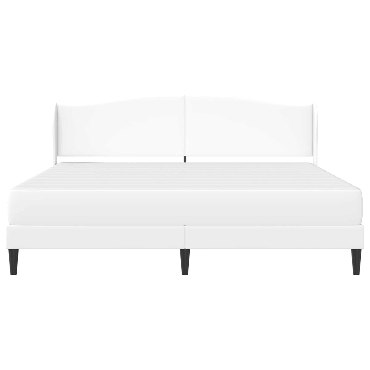 Bed Frame with Mattress 90 x 190 cm Faux Leather White 6FT Super King Size