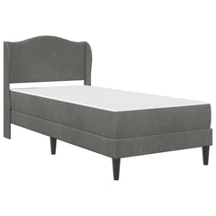 Bed Frame with Mattress 90 x 190 cm Velvet Dark grey 3FT Single