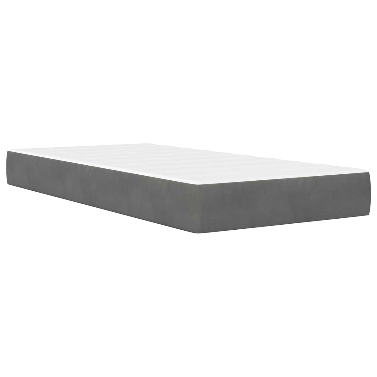 Bed Frame with Mattress 90 x 190 cm Velvet Dark grey 3FT Single