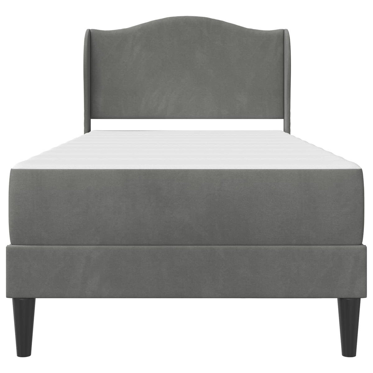 Bed Frame with Mattress 90 x 190 cm Velvet Dark grey 3FT Single