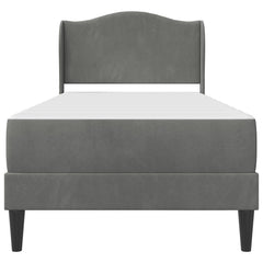 Bed Frame with Mattress 90 x 190 cm Velvet Dark grey 3FT Single
