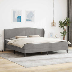 Bed Frame with Mattress 90 x 190 cm Velvet Light grey 6FT Super King Size