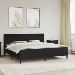 Bed Frame with Mattress 180 x 200 cm Faux Leather Black