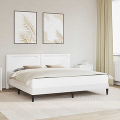 Bed Frame with Mattress 180 x 200 cm Faux Leather White