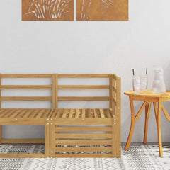 Outdoor Solid Acacia Wood 59 x 59 x 37 cm Whitewash Corner sofa