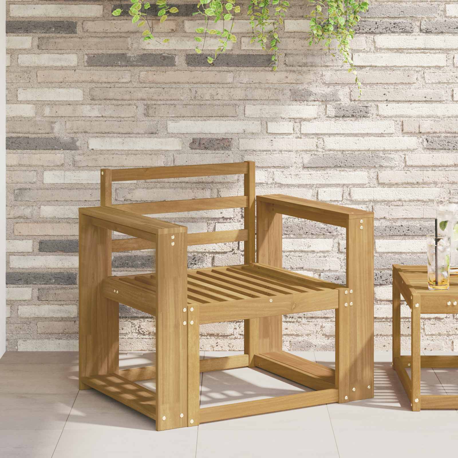 vidaXL Armrests Module 2 pcs White 58.5 x 10 x 61 cm Solid Acacia Wood 1