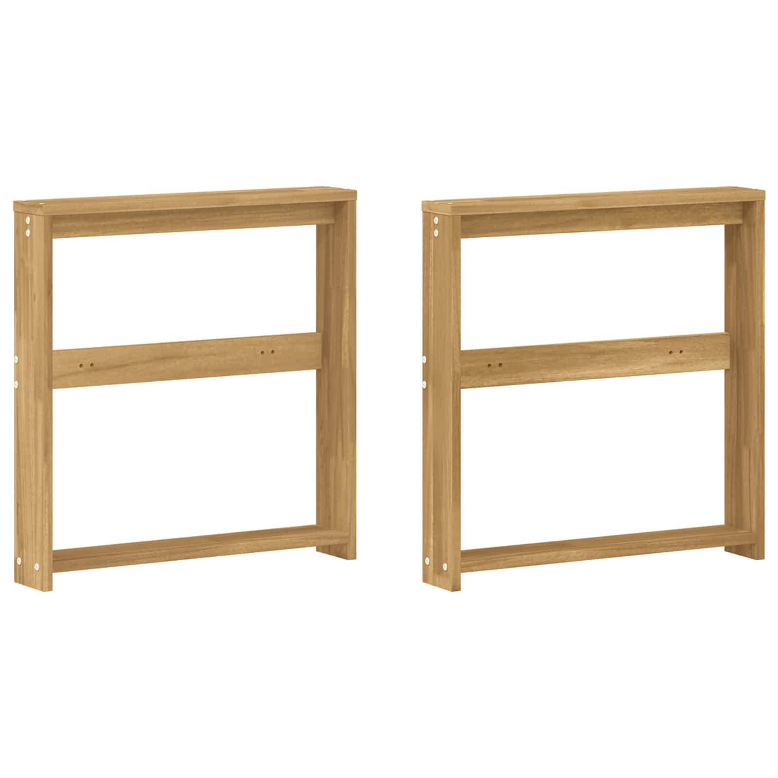 vidaXL Armrests Module 2 pcs White 58.5 x 10 x 61 cm Solid Acacia Wood 2