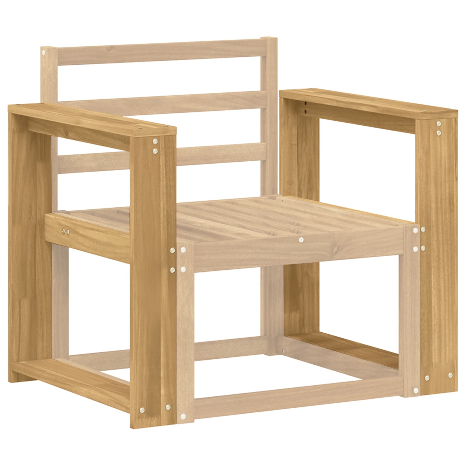 vidaXL Armrests Module 2 pcs White 58.5 x 10 x 61 cm Solid Acacia Wood 3