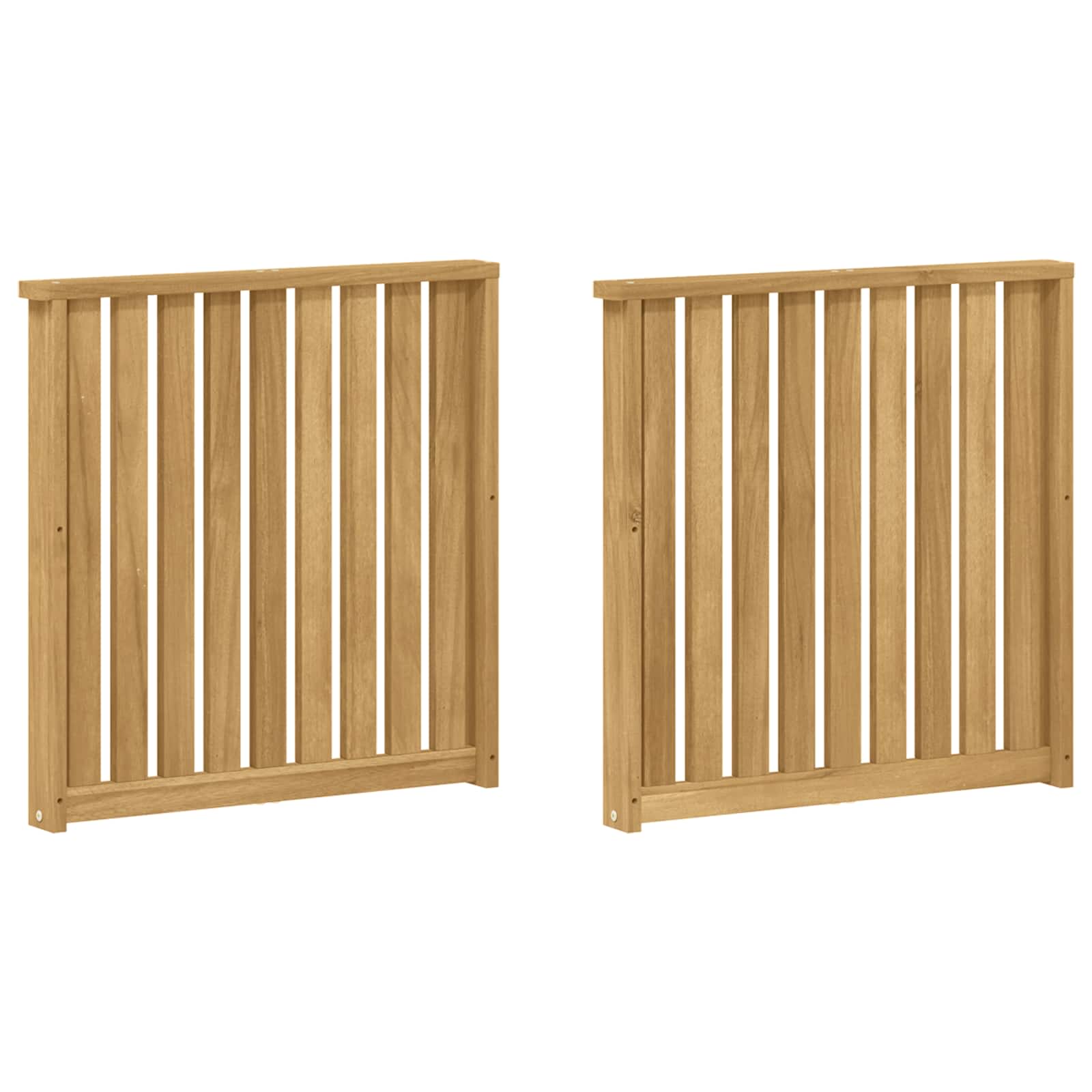 vidaXL Armrests Module 2 pcs White 60 x 6 x 61 cm Solid Acacia Wood 2