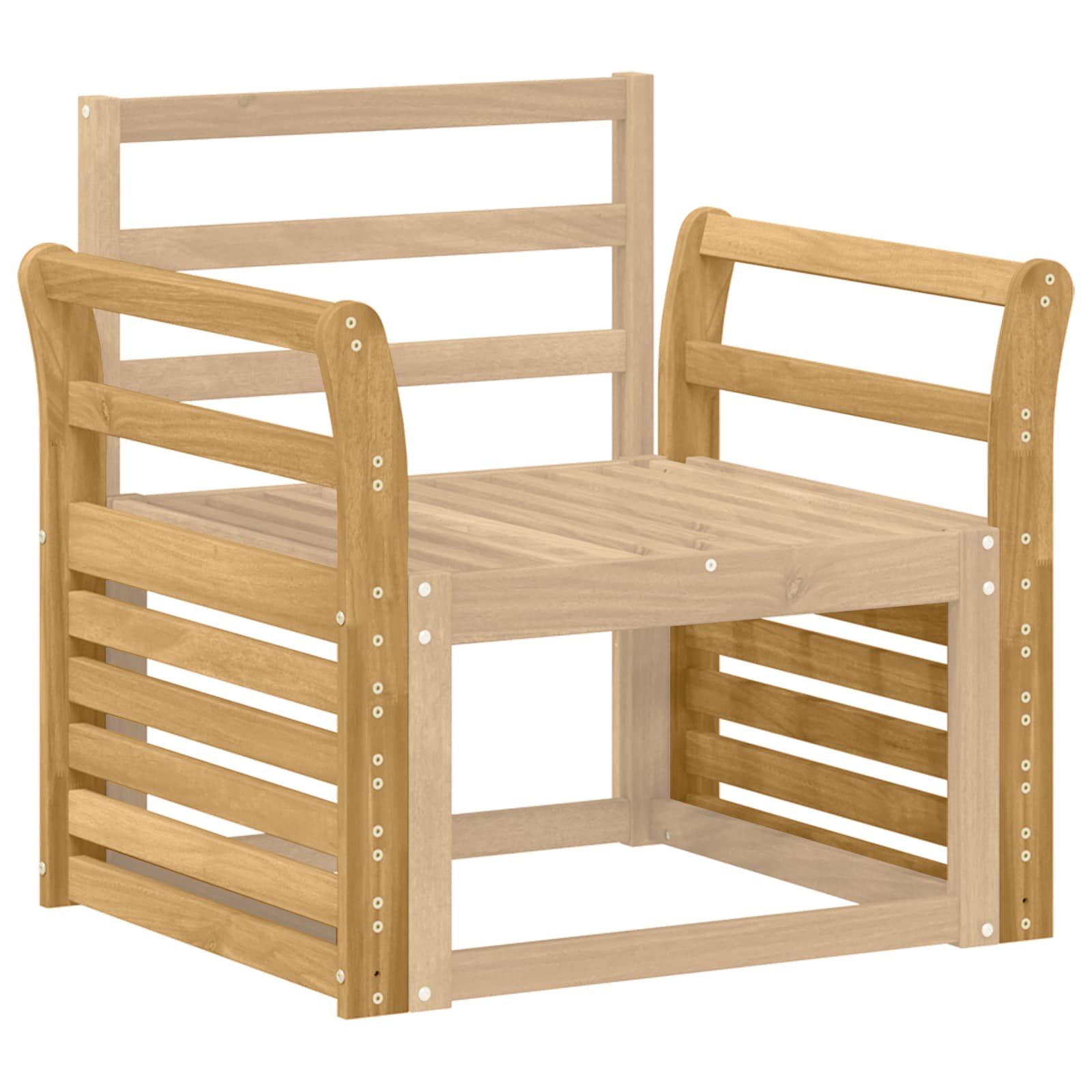 vidaXL Armrests Module 2 pcs White 58.5 x 8 x 60 cm Solid Acacia Wood 3