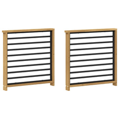 vidaXL Armrests Module 2 pcs White 60 x 6 x 61 cm Solid Acacia Wood 2