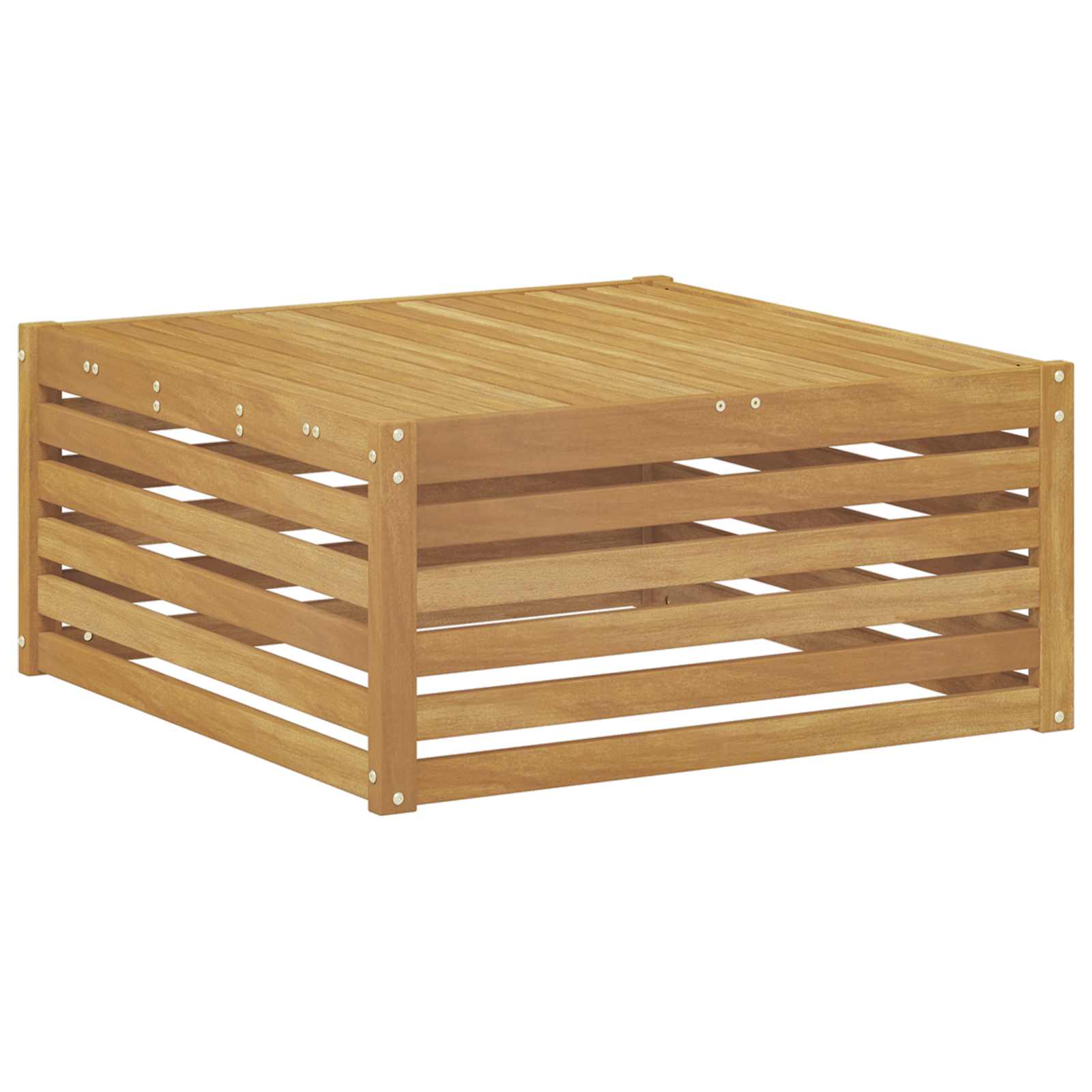 vidaXL Outdoor Table Solid Acacia Wood White 79 x 79 x 37 cm 2