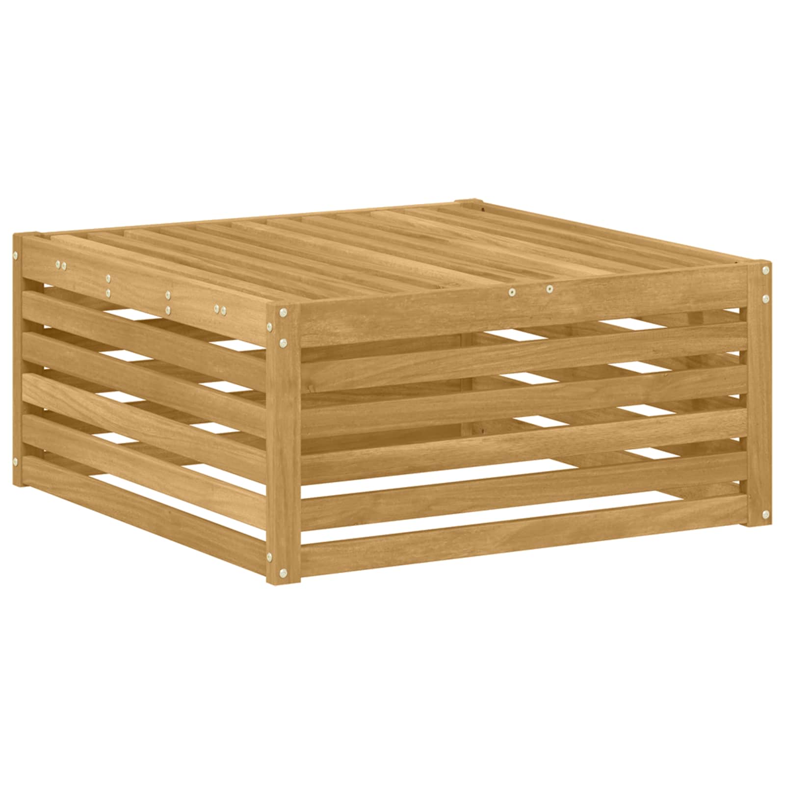 vidaXL Outdoor Footstool Solid Acacia Wood White 79 x 79 x 37 cm 2