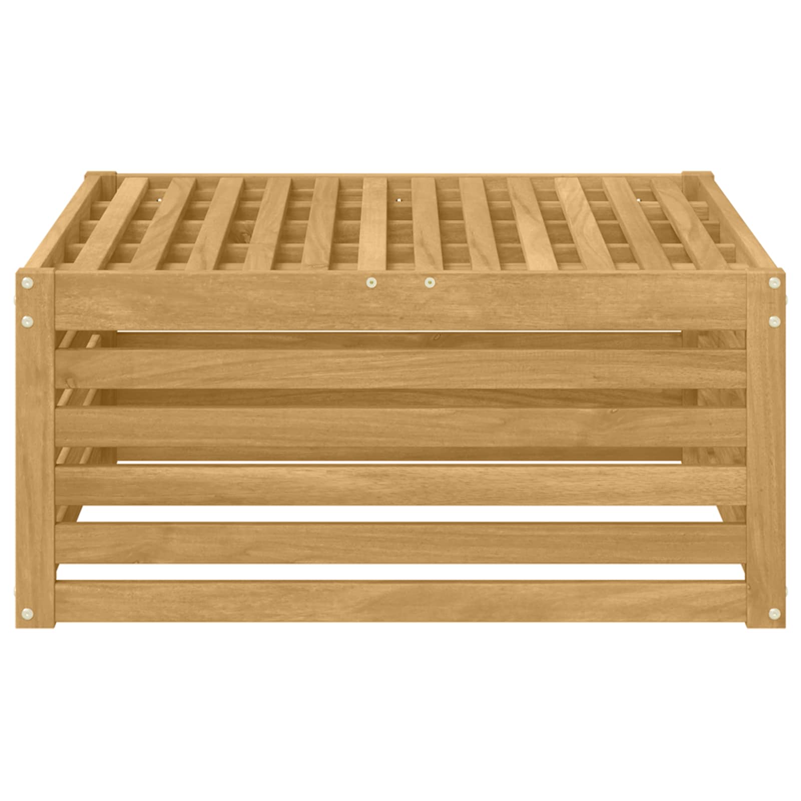 vidaXL Outdoor Footstool Solid Acacia Wood White 79 x 79 x 37 cm 3