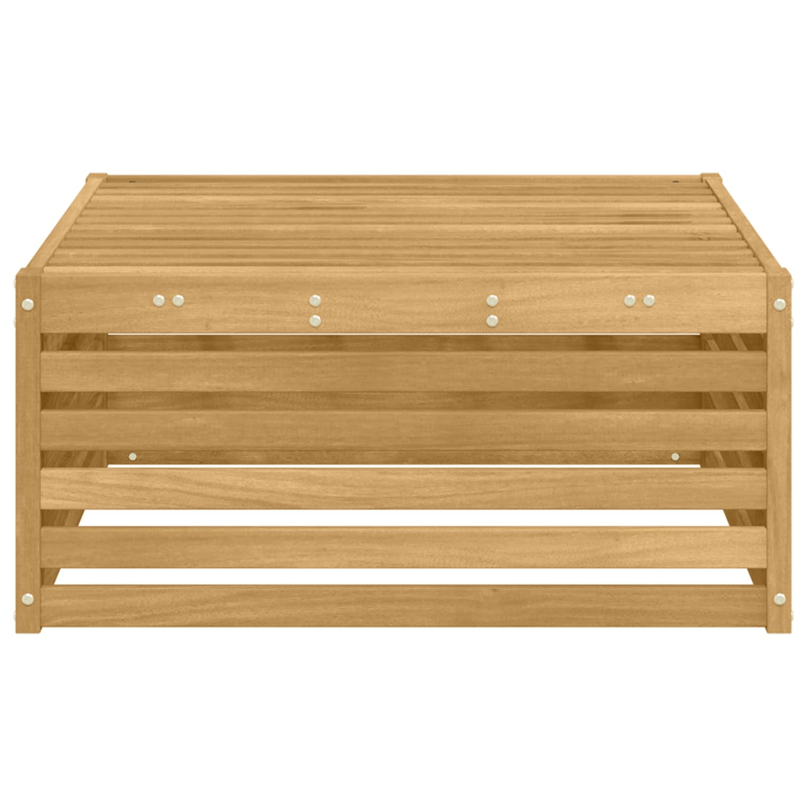 vidaXL Outdoor Footstool Solid Acacia Wood White 79 x 79 x 37 cm 4